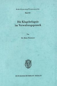 Produktbild: Die Klagebefugnis im Verwaltungsproze&szlig;.