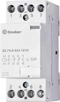 Produktbild: Finder 22.74.0.024.1310 Sch&uuml;tz 4 Schlie&szlig;er 24 V/DC, 24 V/AC 32A 1St.