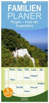 Produktbild: Familienplaner 2026 - R&uuml;gen &ndash; Insel der Superlative mit 5 Spalten (Wandkalender, 21 x 45 cm) CALVENDO