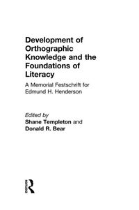 Produktbild: Development of Orthographic Knowledge and the Foundations of Literacy