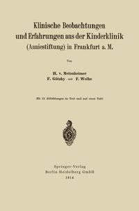 Produktbild: Klinische Beobachtungen und Erfahrungen aus der Kinderklinik (Anniestiftung) in Frankfurt a. M