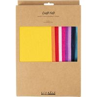 Produktbild: Creativ Company Bastelfilz, A4, Blatt 210x297 mm, Dicke 2 mm, sortiert Farben, 10 Stk