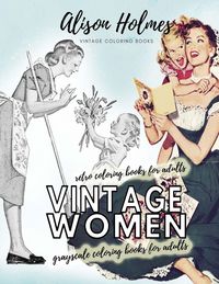 Produktbild: Vintage women grayscale coloring books for adults - retro coloring books for adults