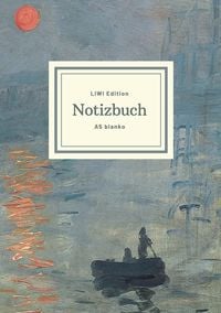 Produktbild: Notizbuch sch&ouml;n gestaltet mit Leseband - A5 Hardcover blanko - 100 Seiten 90g/m&sup2; - Motiv "Impression, Sonnenaufgang", Monet