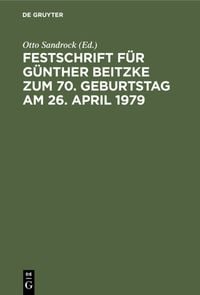 Produktbild: Festschrift f&uuml;r G&uuml;nther Beitzke zum 70. Geburtstag am 26. April 1979
