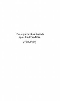 Produktbild: L'enseignement au Rwanda apresl'independance