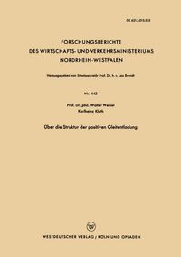 Produktbild: &Uuml;ber die Struktur der positiven Gleitentladung