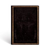 Produktbild: Softcover Notizbuch Schwarzes Marokkoleder, Midi, Liniert