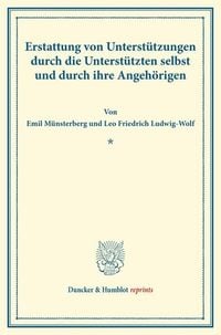 Produktbild: Erstattung von Unterst&uuml;tzungen durch die Unterst&uuml;tzten selbst und durch ihre Angeh&ouml;rigen.