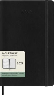 Produktbild: Moleskine 12 Monate Wochen Notizkalender 2027, Large/A5, 1 Wo = 1 Seite, rechts linierte Seite, Weicher Einband, Schwarz