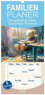 Produktbild: Familienplaner 2026 - Das geheime Leben flauschiger Freunde mit 5 Spalten (Wandkalender, 21 x 45 cm) CALVENDO