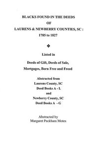 Produktbild: Blacks Found in the Deeds of Laurens & Newberry Counties, South Carolina