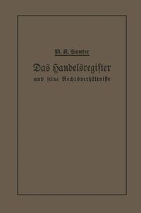 Produktbild: Das Handelsregister und seine Rechtsverh&auml;ltnisse