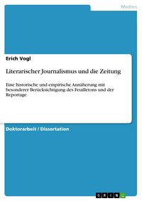 Produktbild: Literarischer Journalismus und die Zeitung