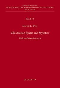 Produktbild: Old Avestan Syntax and Stylistics