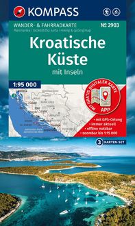 Produktbild: KOMPASS Wanderkarten-Set 2903 Kroatische K&uuml;ste mit Inseln (3 Karten) 1:95.000