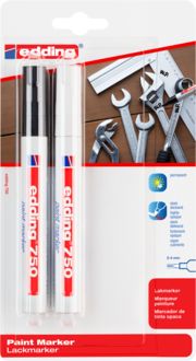 Produktbild: Edding 750 Paint Marker 4-750-2-3999 Lackmarker Schwarz, Wei&szlig; 2 mm, 4mm