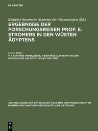 Produktbild: Terti&auml;re Wirbeltiere, 1: Beitr&auml;ge zur Kenntnis der Krokodilier des &auml;gyptischen Terti&auml;rs