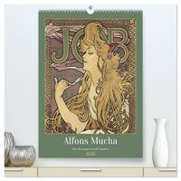 Produktbild: Alfons Mucha - Eine Hommage in zw&ouml;lf Monaten (hochwertiger Premium Wandkalender 2026 DIN A2 hoch), Kunstdruck in Hochglanz