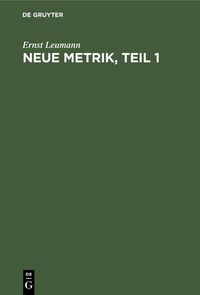 Produktbild: Neue Metrik, Teil 1
