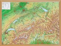 Produktbild: Relief Schweiz 1:500.000 mit Naturholzrahmen