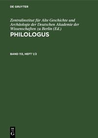 Produktbild: Philologus. Band 113, Heft 1/2