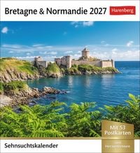 Produktbild: Bretagne & Normandie Sehnsuchtskalender 2027 - Wochenkalender mit 53 Postkarten