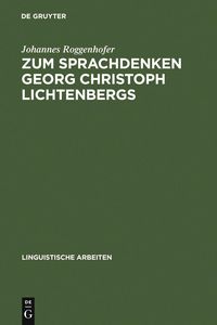 Produktbild: Zum Sprachdenken Georg Christoph Lichtenbergs
