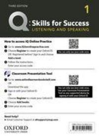 Produktbild: Q: Skills for Success: Level 1: Listening and Speaking Teacher's Access Card