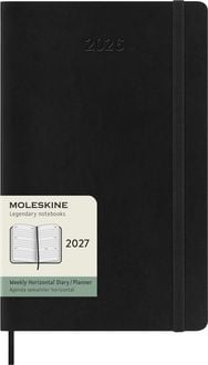 Produktbild: Moleskine 12 Monate Wochen Notizkalender 2027, Large/A5, 1 Wo = 2 Seiten, linierte Seiten, Weicher Einband, Schwarz