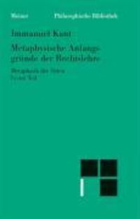 Produktbild: Metaphysische Anfangsgr&uuml;nde der Rechtslehre