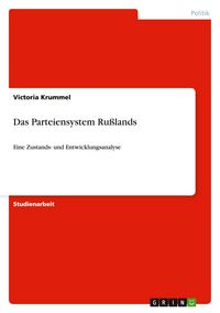 Produktbild: Das Parteiensystem Ru&szlig;lands