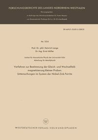 Produktbild: Verfahren zur Bestimmung der Gleich- und Wechselfeldmagnetisierung kleiner Proben. Untersuchungen im System der Nickel-Zink-Ferrite