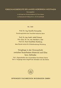 Produktbild: Vorg&auml;nge in der Grenzschicht zwischen feuerfestem Material und Glas bzw. Schlacke