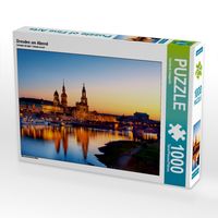 Produktbild: CALVENDO Puzzle Dresden am Abend | 1000 Teile Lege-Gr&ouml;&szlig;e 64x48cm Foto-Puzzle f&uuml;r gl&uuml;ckliche Stunden