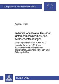 Produktbild: Kulturelle Anpassung deutscher Unternehmensmitarbeiter bei Auslandsentsendungen