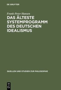 Produktbild: Das &auml;lteste Systemprogramm des deutschen Idealismus
