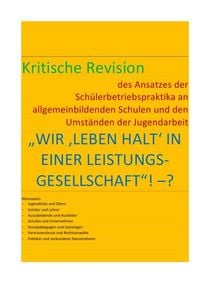 Produktbild: WIR &sbquo;LEBEN HALT&lsquo; IN EINER LEISTUNGS-GESELLSCHAFT&ldquo;! &ndash;?