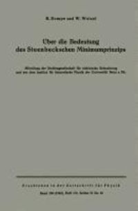 Produktbild: &Uuml;ber die Bedeutung des Steenbeckschen Minimumprinzips
