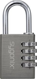 Produktbild: Sygonix SY-6932350 Vorh&auml;ngeschloss 40mm 4-Digit Titanium Grey Zahlenschloss