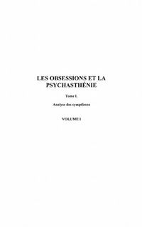 Produktbild: Les obsessions et la psychasthenie