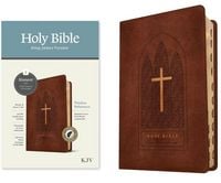 Produktbild: KJV Thinline Reference Bible, Filament Enabled (Leatherlike, Reverent Cross Dark Brown, Indexed, Red Letter)