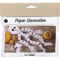 Produktbild: Creativ Company Mini Kreativ Set Papierdeko, Skelett, Schwarz/Wei&szlig;