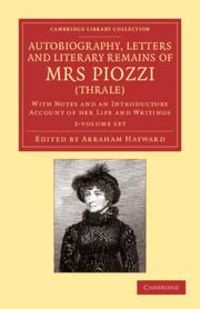 Produktbild: Autobiography, Letters and Literary Remains of Mrs Piozzi (Thrale) 2 Volume Set