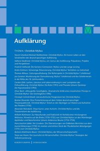 Produktbild: Aufkl&auml;rung, Band 31: Christlob Mylius. Ein kurzes Leben an den Schaltstellen der deutschen Aufkl&auml;rung