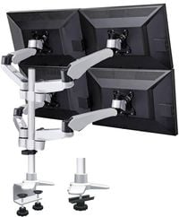 Produktbild: SpeaKa Professional Monitor-Tischhalterung SP-3957076 Flex 4 Display(s) 25,4cm (10\") - 68,6cm (27\") Schwarz, Silbe