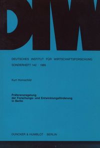 Produktbild: Pr&auml;ferenzregelung der Forschungs- und Entwicklungsf&ouml;rderung in Berlin.