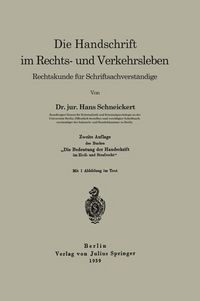 Produktbild: Die Handschrift im Rechts- und Verkehrsleben