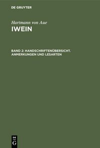 Produktbild: Handschriften&uuml;bersicht. Anmerkungen und Lesarten