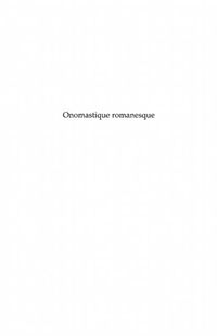 Produktbild: Onomastique romanesque